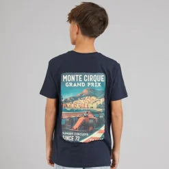 Brave Soul Junge Meyan T Shirt Navy/Multi Colour Print Navy/Multi-Colour Print