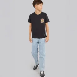 Brave Soul Junge Scran T Shirt Jet Schwarz/Multi Farbe