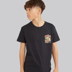 Brave Soul Junge Scran T Shirt Jet Schwarz/Multi Farbe