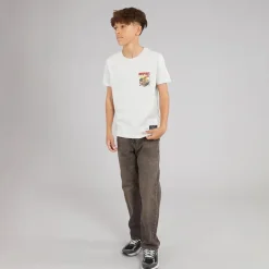 Brave Soul Junge Scran T Shirt Ecru Marl/Multi Colour