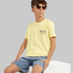 Brave Soul Junge Solaro T Shirt Zitrone/Mehrfarbig Print