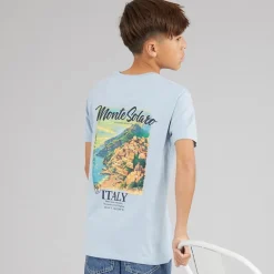 Brave Soul Junge Solaro T Shirt Light Blue/Multi-Colour