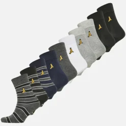 Brave Soul Junge Zehner Pack Turnschuh Socken Mehrfarbig