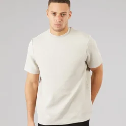 Brave Soul T-Shirt Herren in Übergröße Stehkragen Helltaupe