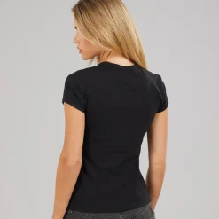 Calvin Klein Jeans Damen Grafik Logo T-Shirt Schwarz