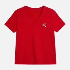 Calvin Klein Jeans Damen Logo Zweierpack T Shirts Adrenaline Rush/Brilliant White