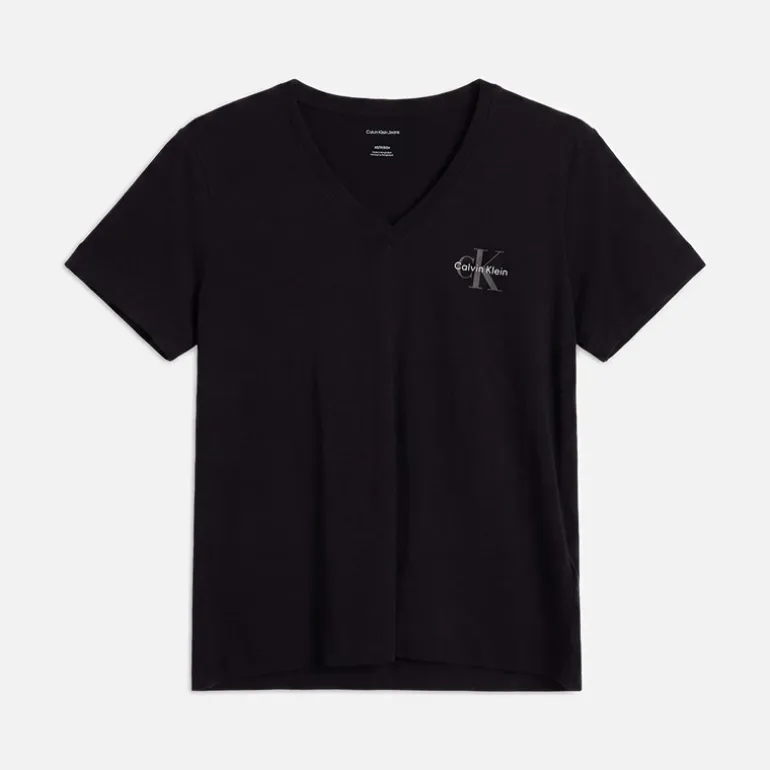 Calvin Klein Jeans Damen Monologo Zweierpack T Shirts Plein Air/Schwarz
