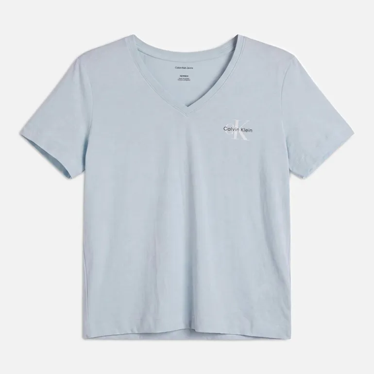 Calvin Klein Jeans Damen Monologo Zweierpack T Shirts Plein Air/Schwarz