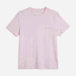 Calvin Klein Jeans Damen Monologo Zweierpack T Shirts Cradle Pink/Schwarz
