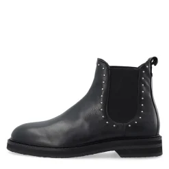 Ca'Shott Damen Casbetty Chelsea Stiefel mit Nieten Leder Schwarz