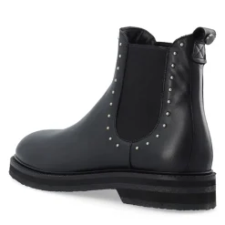 Ca'Shott Damen Casbetty Chelsea Stiefel mit Nieten Leder Schwarz