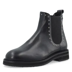 Ca'Shott Damen Casbetty Chelsea Stiefel mit Nieten Leder Schwarz