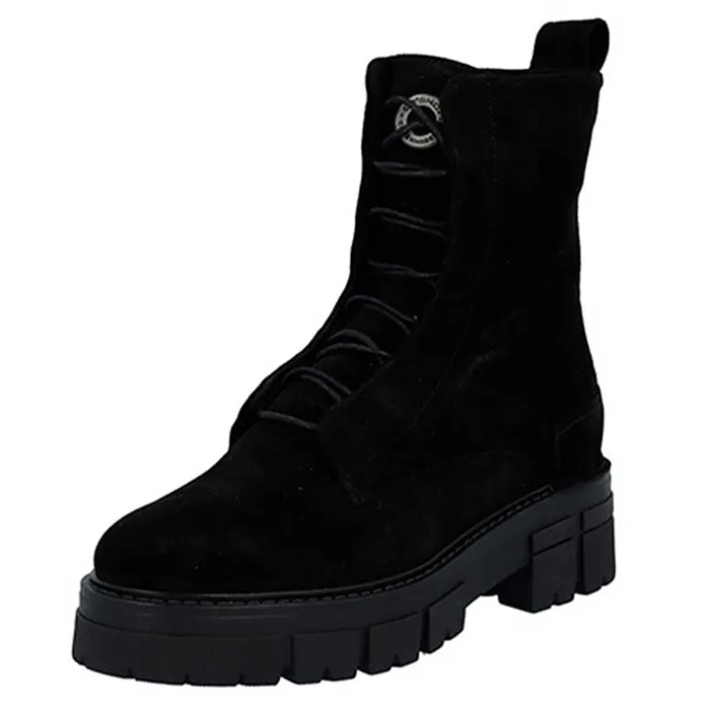 Ca'Shott Damen Casjida Schnürstiefel Black Suede