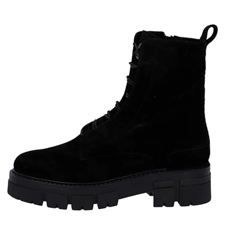 Ca'Shott Damen Casjida Schnürstiefel Black Suede