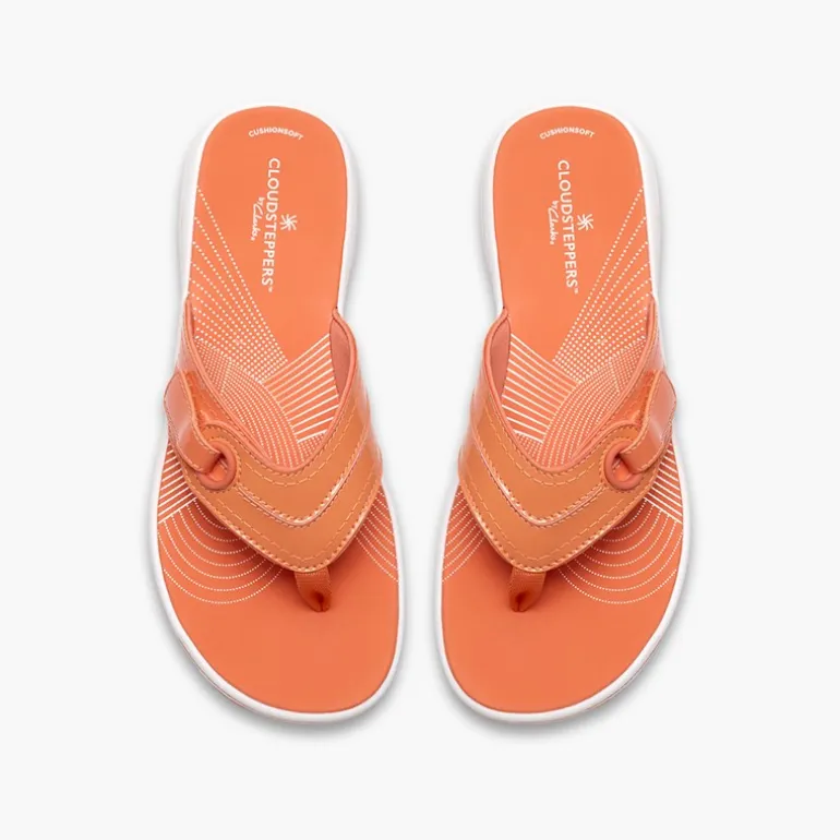 Clarks Damen Brinkley Reyna Flip Flops Orange