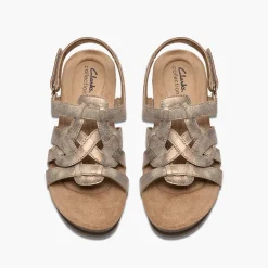 Clarks Damen Calenne Gracie Keilabsatz Sandalen Bronze Metallic