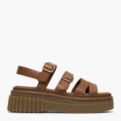 Clarks Damen Evamar Riemen Sandalen Tan Leather