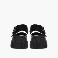 Clarks Damen Evamar Riemen Sandalen Black Leather