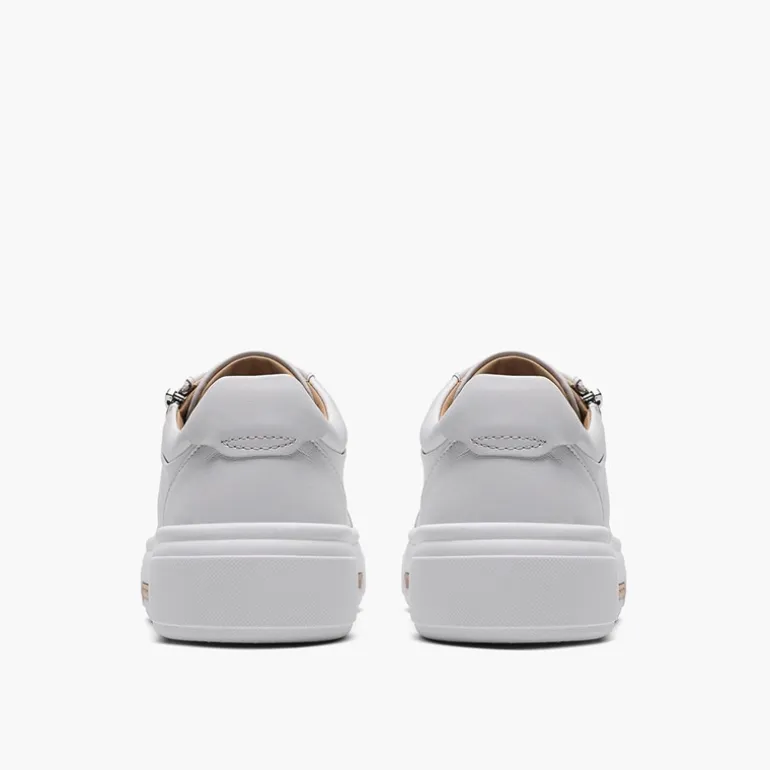 Clarks Damen Hollyrose Reißverschluss Turnschuhe White Leather