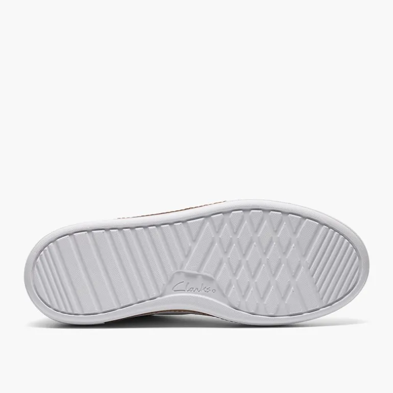 Clarks Damen Hollyrose Reißverschluss Turnschuhe White Leather