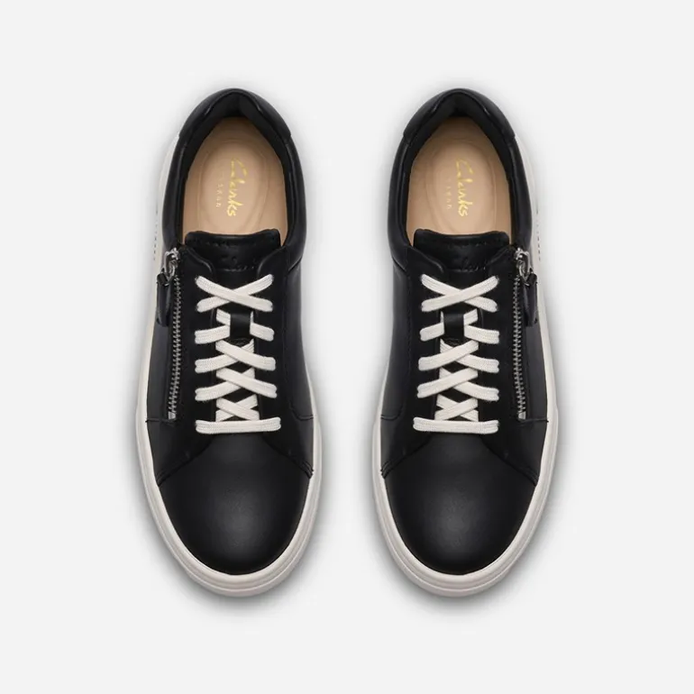 Clarks Damen Hollyrose Reißverschluss Turnschuhe Black Leather