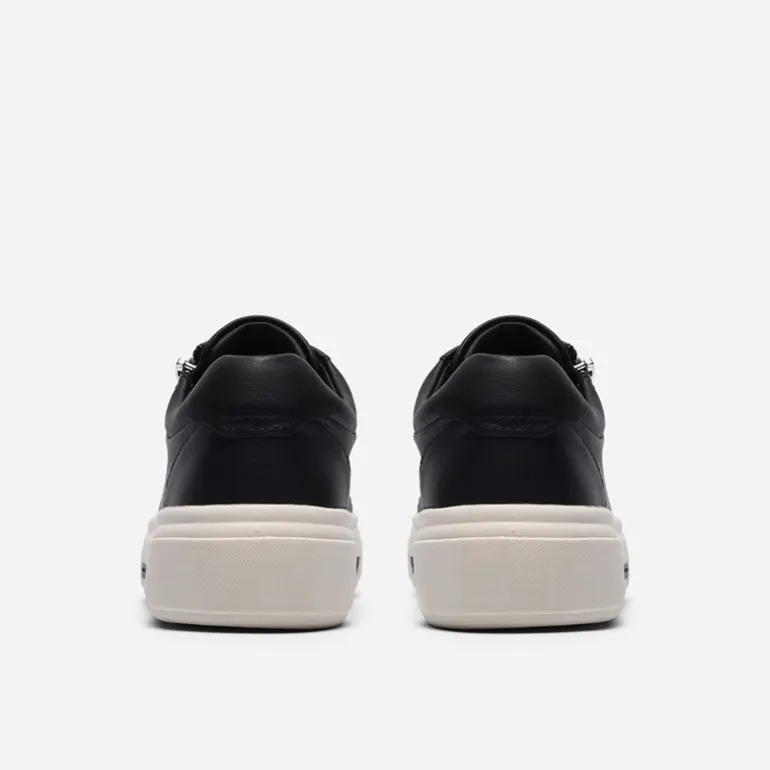Clarks Damen Hollyrose Reißverschluss Turnschuhe Black Leather