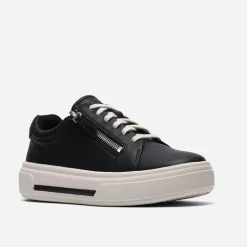 Clarks Damen Hollyrose Reißverschluss Turnschuhe Black Leather