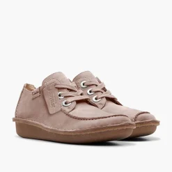 Clarks Damen Lustige Traum Schnürschuhe Light Pink Suede
