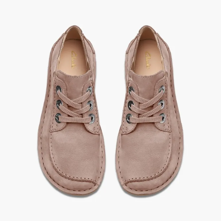 Clarks Damen Lustige Traum Schnürschuhe Light Pink Suede