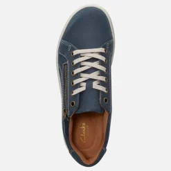 Clarks Damen Nalle Weite Passform Turnschuhe Navy Nubuck