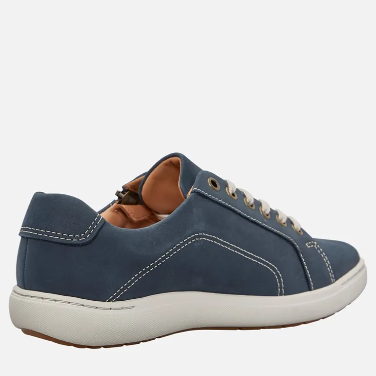 Clarks Damen Nalle Weite Passform Turnschuhe Navy Nubuck