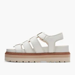 Clarks Damen Orianna Twist D-Fit Sandalen Off White