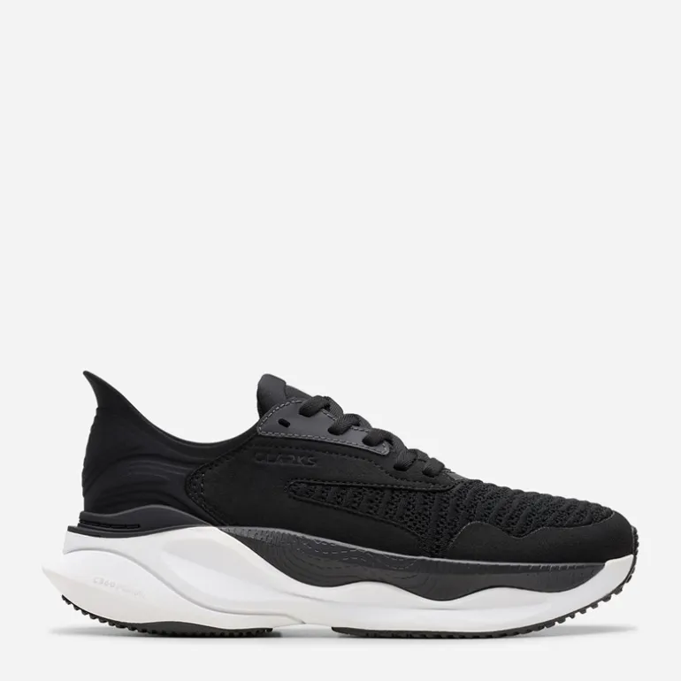 Clarks Damen Pace Trainer Schwarz/Weiß