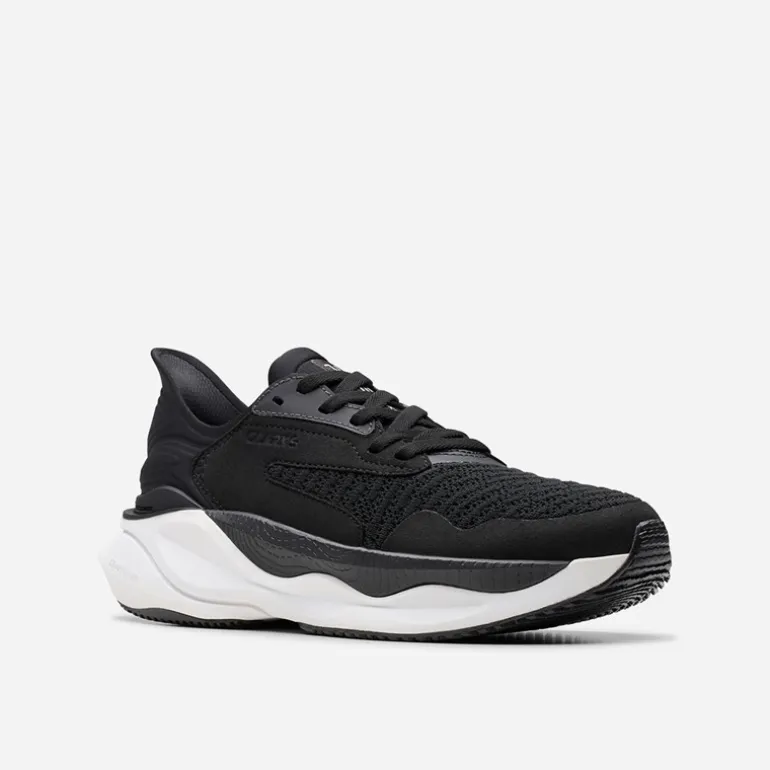 Clarks Damen Pace Trainer Schwarz/Weiß