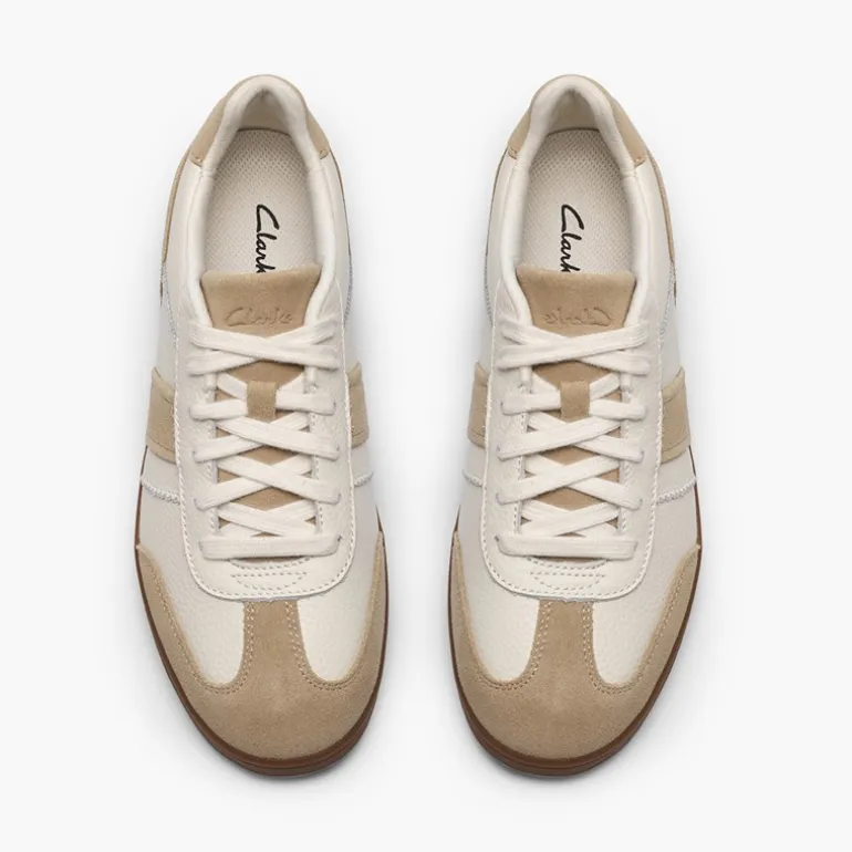 Clarks Damen Seco Speed Trainer White Combi Leather