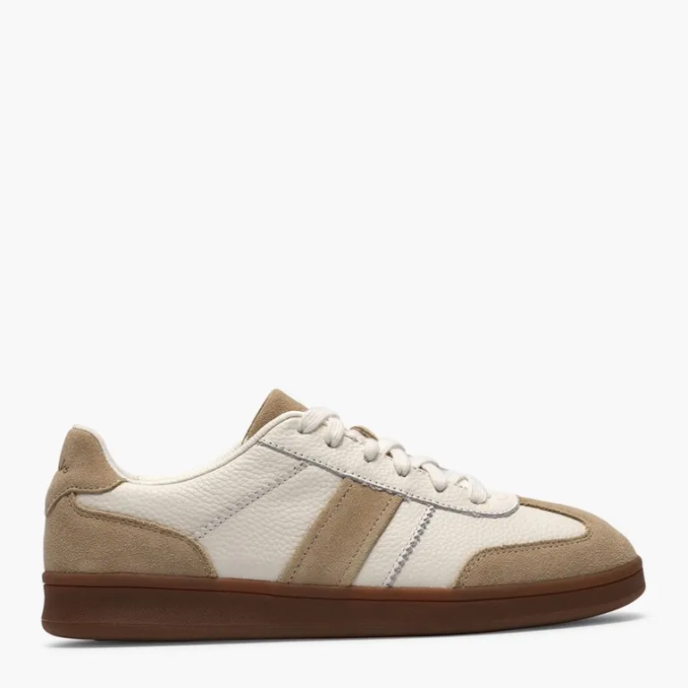 Clarks Damen Seco Speed Trainer White Combi Leather