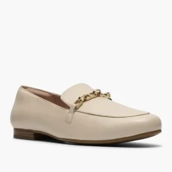 Clarks Damen Tamna Iris Loafer White Leather