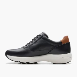 Clarks Damen Tivoli D-Fit Seiten Reißverschluss Sneaker Schwarz