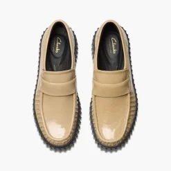 Clarks Damen Torhill Mokassins Schuhe Beige Patent