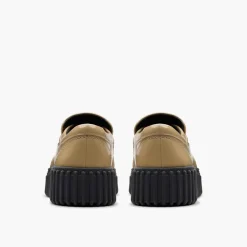 Clarks Damen Torhill Mokassins Schuhe Beige Patent