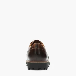 Clarks Herren Batcombe Wing Brogue Schuhe Dark Tan Leather
