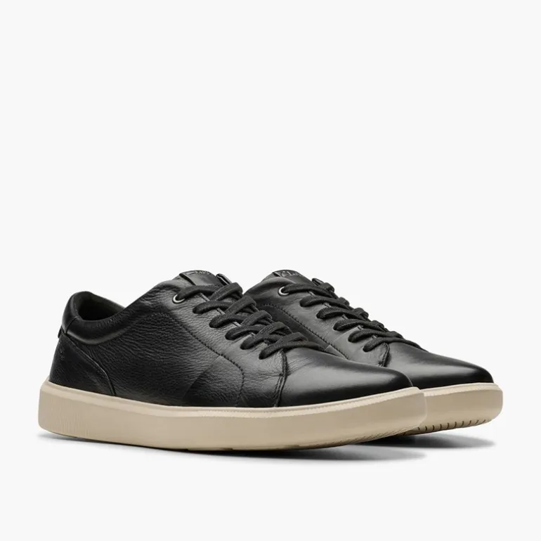 Clarks Herren Brodin Turnschuhe Black Leather