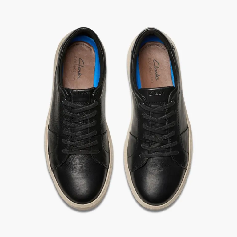 Clarks Herren Brodin Turnschuhe Black Leather