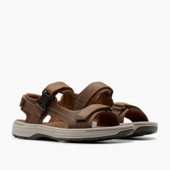 Clarks Herren Saltway Edge Sandalen Light Tan Leather