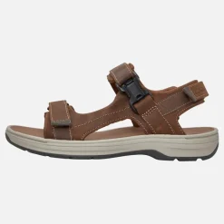Clarks Herren Saltway Edge Weite Passform Sandalen Light Tan Leather