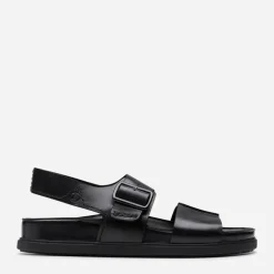 Clarks Herren Torford Knöchel Riemen Sandalen Black Leather