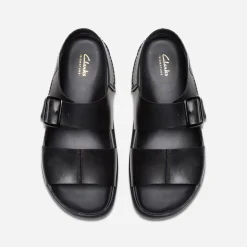 Clarks Herren Torford Knöchel Riemen Sandalen Black Leather