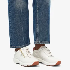 Clarks Premium Damen Tivoli Reisverschluss Seitlich Sneaker 1238 Off White Lea
