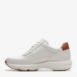 Clarks Premium Damen Tivoli Reisverschluss Seitlich Sneaker 1238 Off White Lea