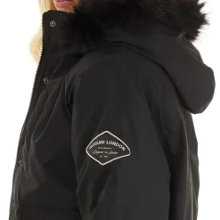 Closure London Damen Cropped Fur Parka Schwarz